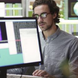 Stock photo of two data analysts